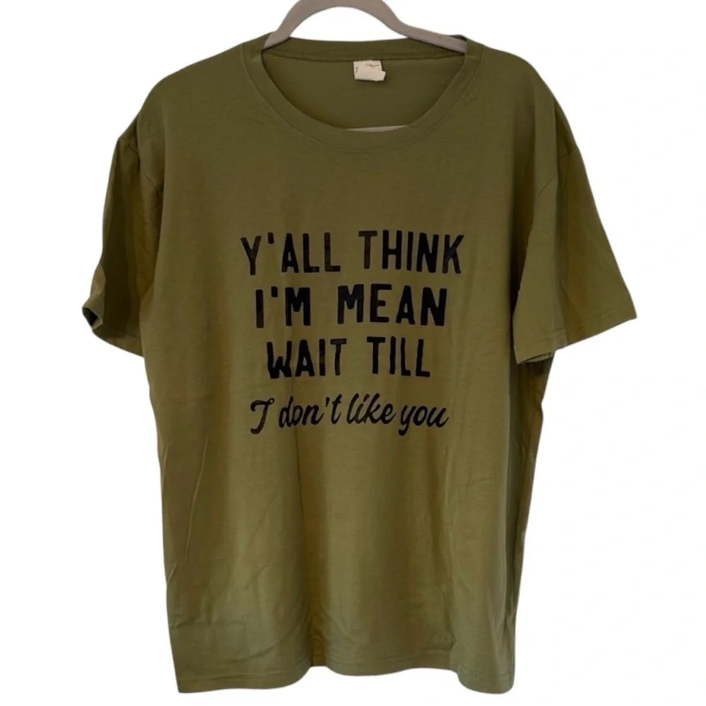 Olive Green Statement Tee - Picture 2 of 3